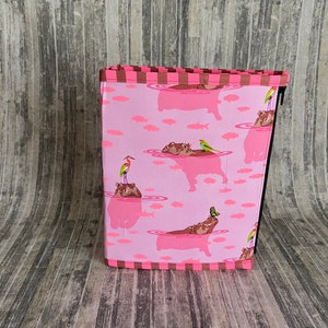 Tula Pink Everglow Large Booklet Pouch transparent vinyl pockets, zipper pouch, project bag, craft bag,  storage Nova My Hippos Don't Lie