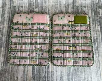 Cross Stitch Floss Bobbin Storage Sheet: Butterflies & Moths - Pink or Green