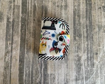 Cats Fabric Needlebook: Handmade Sewing Pin Holder with Zipper Pockets