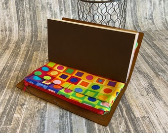 Zippered Insert for Midori Travelers Notebook, Choose your Size - Colorful Geometry