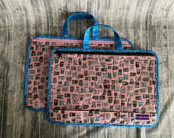 Large Vinyl Window Project Bag: Cross Stitch, Embroidery, Q-Snap Storage