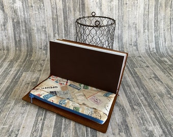 Zippered Insert for Midori Travelers Notebook, Choose Your Size, Bon Voyage