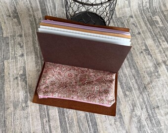Zippered Insert for Midori Travelers Notebook, Choose your Size - Pink Paisley