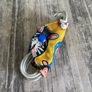 Cord Keeper Cord Taco Cord saver Cord Holder Travel cord case cord organizer funny faced jungle animals CT1006