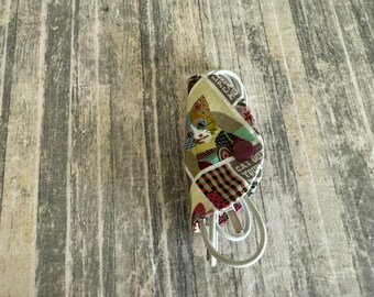 Cat Squares Cord Keeper, Travel Cord Organizer