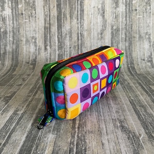 Essential Oil Case Holds 10 Bottles Essential Oil Bag Colorful squares and circles