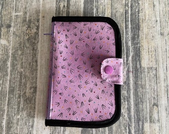 Field Notes Wallet Travel Journal Wallet Pocket size journal cover refillable journal cover Purple Cat Whiskers