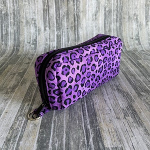 Essential Oil Travel Case: Purple Leopard Print, Holds 10 Bottles