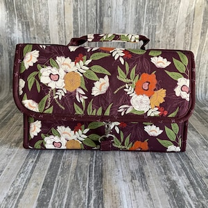 Floral Trifold Project Case: Sewing, Needlework & Craft Organizer