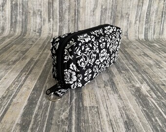 Essential Oil Case Holds 10 Bottles Essential Oil Bag Black and White Damask