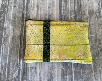 Batik Quilted Zipper Pouch: All-Purpose Cotton Case