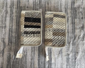 Double Pocket Zipper Pouch: Travel Organizer Basic Grey Date Night Patchwork
