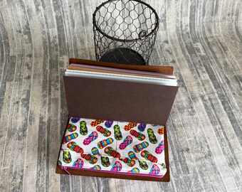 Zippered Insert for Midori Travelers Notebook, Choose your Size - Colorful Flip Flops