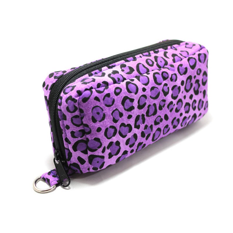 Essential Oil Case Holds 10 Bottles Essential Oil Bag Purple Leopard Print image 3