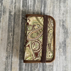 Paisley Field Notes Cover: Pocket Journal Wallet with Zipper