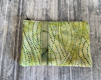 Batik Quilted Zipper Pouch, All-Purpose Cotton Case