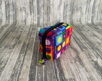 Essential Oil Travel Case: Colorful Geometric Print, Holds 6 Bottles