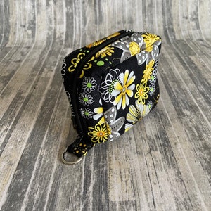 Essential Oil Travel Case: Floral Black Cotton Bag, Holds 6 Bottles