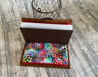 Zippered Insert for Midori Travelers Notebook, Choose your Size - Crystalia Kaleidescope Opal