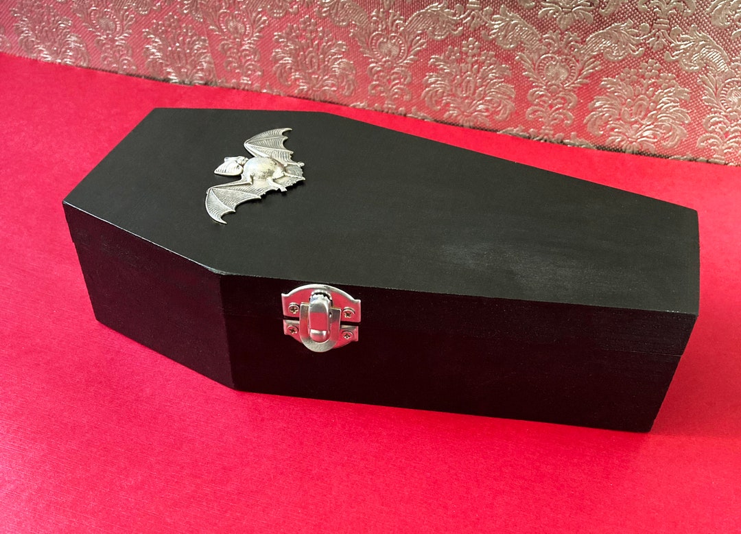 Large 9 Coffin Jewelry Box With Bat / Gothic Gift Etsy