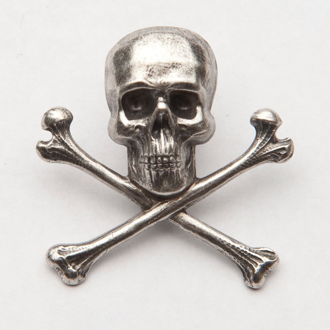 Gothic Silver Skull & Crossbones Lapel Pin - Etsy