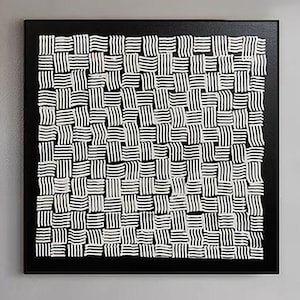 White 3D Texture Wall Art Black Minimalist Painting Neutral Plaster Painting Wabi Sabi Wall Art White Texture Painting Modern Minimalist Art
