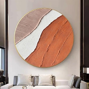 Wabi-Sabi Wall Art Boho Wall Art Circle Terracotta Wall Art Terracotta Texture Art Textured Wall Art 3D Texture Art Minimalist Wall Art
