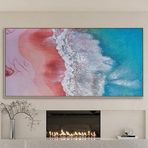 Original 3D Ocean Painting on Canvas Textured Wall Art Fashion Wall Decor Living Room Wall Art Custom Canvas Wall Art Personalized Gift