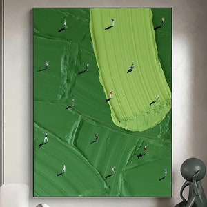 Large Golf Course Painting Green Abstract Painting  Green Textured Wall Art  Golf Lovers Gifts Green Golf Canvas Wall Art Handmade Painting