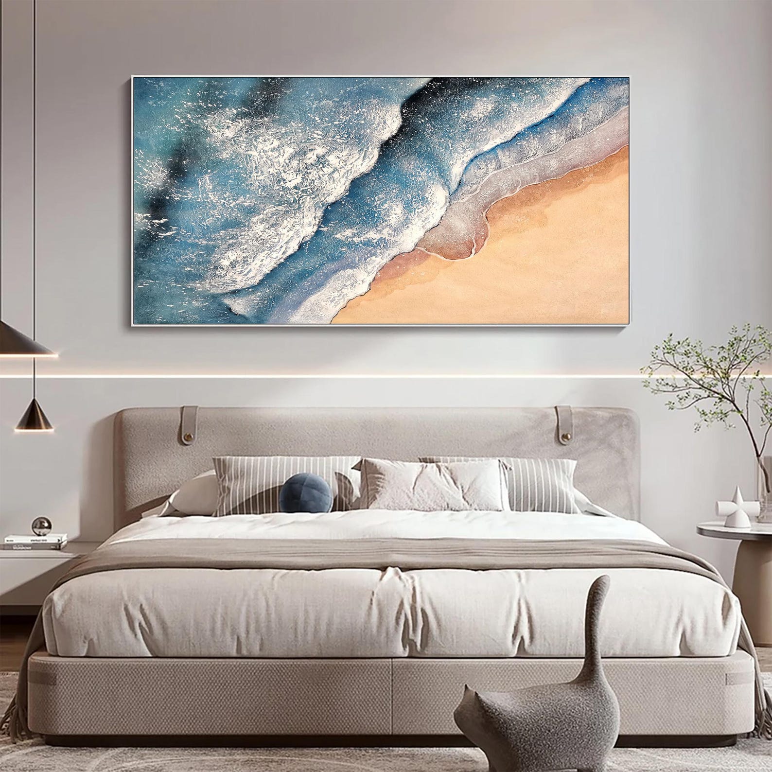 Original Ocean Wave Oil Painting on Canvas, Abstract Seascape Wall Art ...