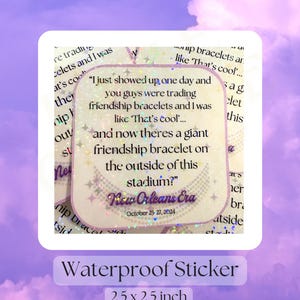 Friendship Bracelets Sticker - Waterproof - Eras Tour Caesars Stadium - The Eras Tour Laptop Sticker, Water Bottle Sticker - Swiftie Gift
