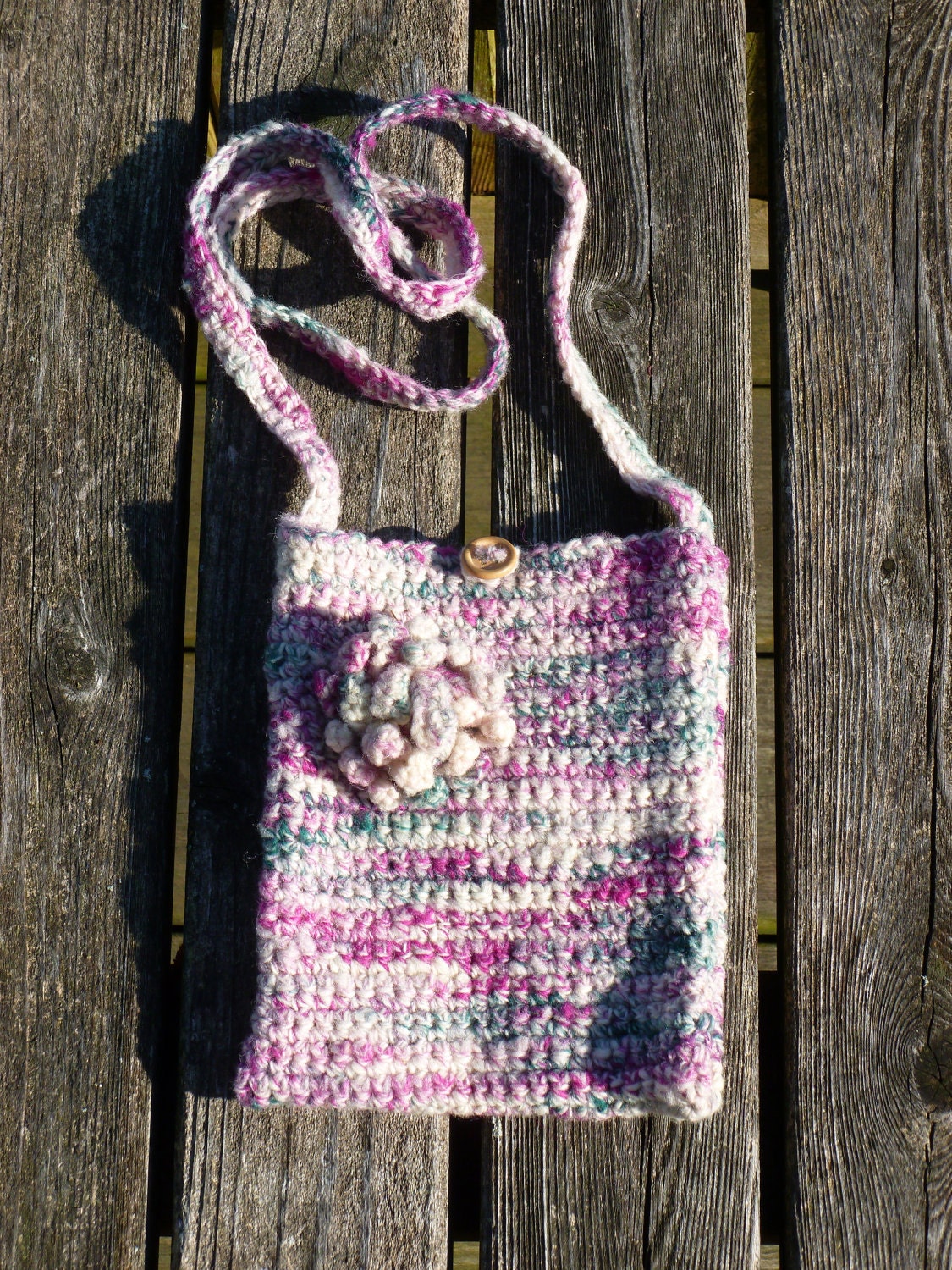 Handspun Knit Purse Wool Etsy