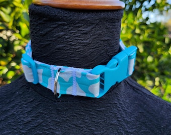 Pet Regression/Play Collar - Aqua Cow Print