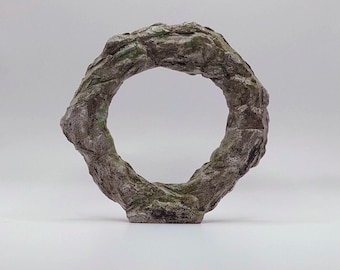 Concrete Sculpture "Erosion Eye" Abstract Biomorphic Zen Rock Art Handcrafted Tabletop Decor