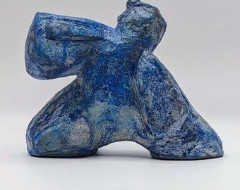 Concrete Sculpture Tai Chi Master III  Handcrafted Minimalist Zen Martial Arts Figure Decor