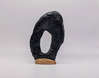 Concrete Sculpture "Starry Desert Sky" Modern Celestial Tabletop Art Handcrafted