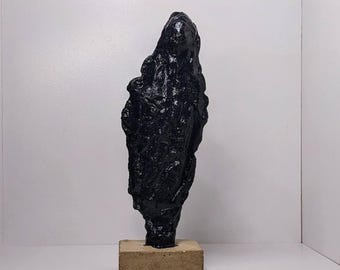 Concrete Sculpture "Deep Desert Blue"  Handcrafted Semi Abstract Figurative Desert Art