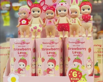 Minifigura auténtica de Sonny Angel de la serie Strawberry Love