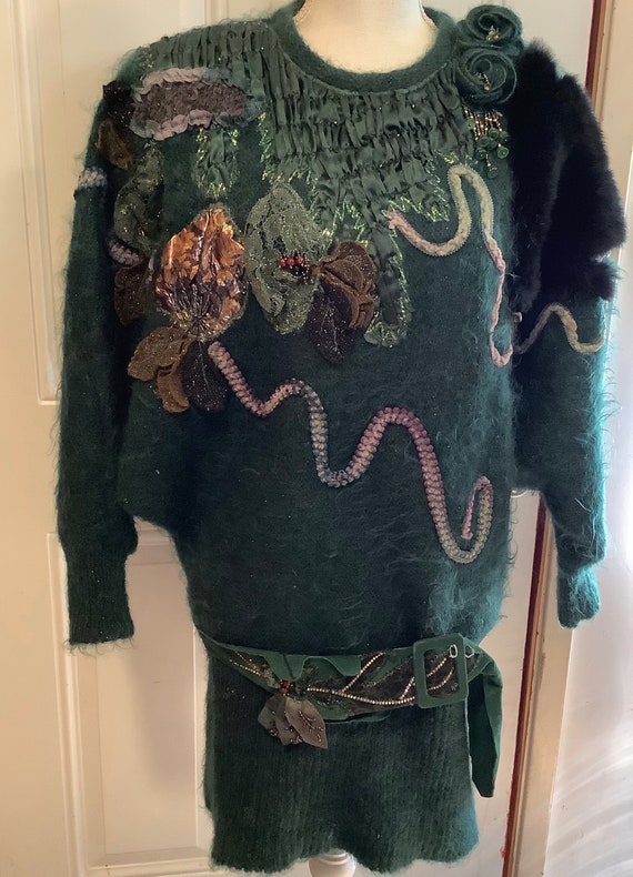 Vintage 80s best gaudy oversize embellished mohair