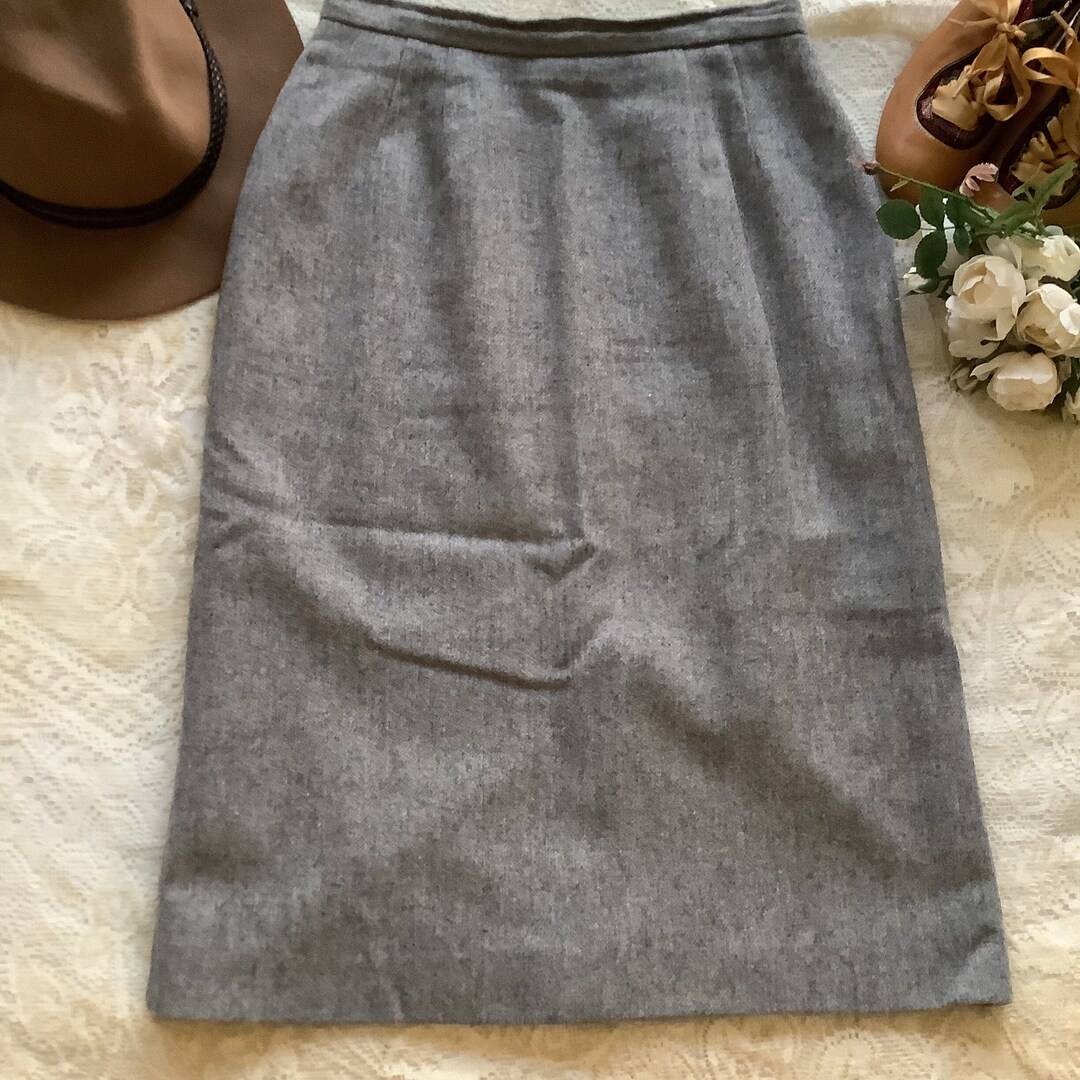 Vintage TJW Mervyns 100% Wool Grey Pencil Narrow Midi Skirt - Etsy