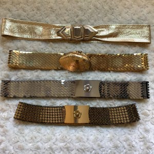 80s Elastic Belt Metal Buckle - Etsy display picture 1