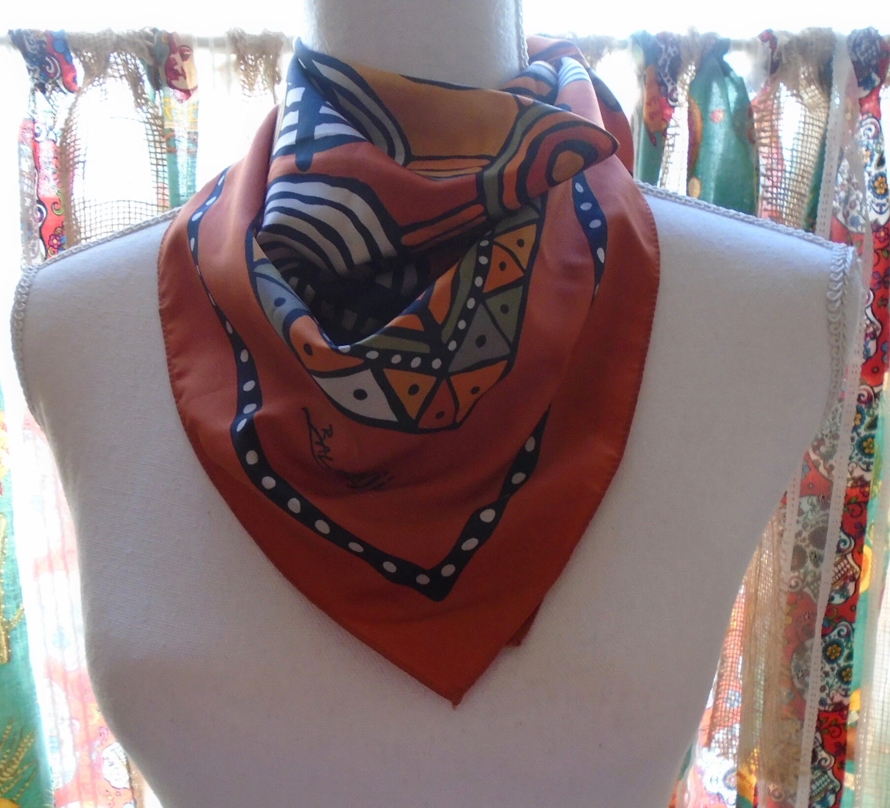 Vintage Balarinji Brown Orange Black Tribal Men Artsy Head - Etsy