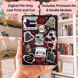 Dark Romance Bookish Kindle Printable Insert, 6 PDF druckbare Dateien für Kindle Colorsoft/Paperwhite 10,11,12 gen/Basic 10th gen und 2024