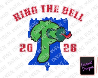 Ring The Bell Philadelphia Baseball Mascot PNG Image, sublimation, DTF, shirt idea, sticker, magnet