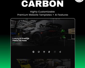 Carbon Theme Wix Studio-mall: Modern responsiv webbplatsmall (mörk) + AI-funktioner