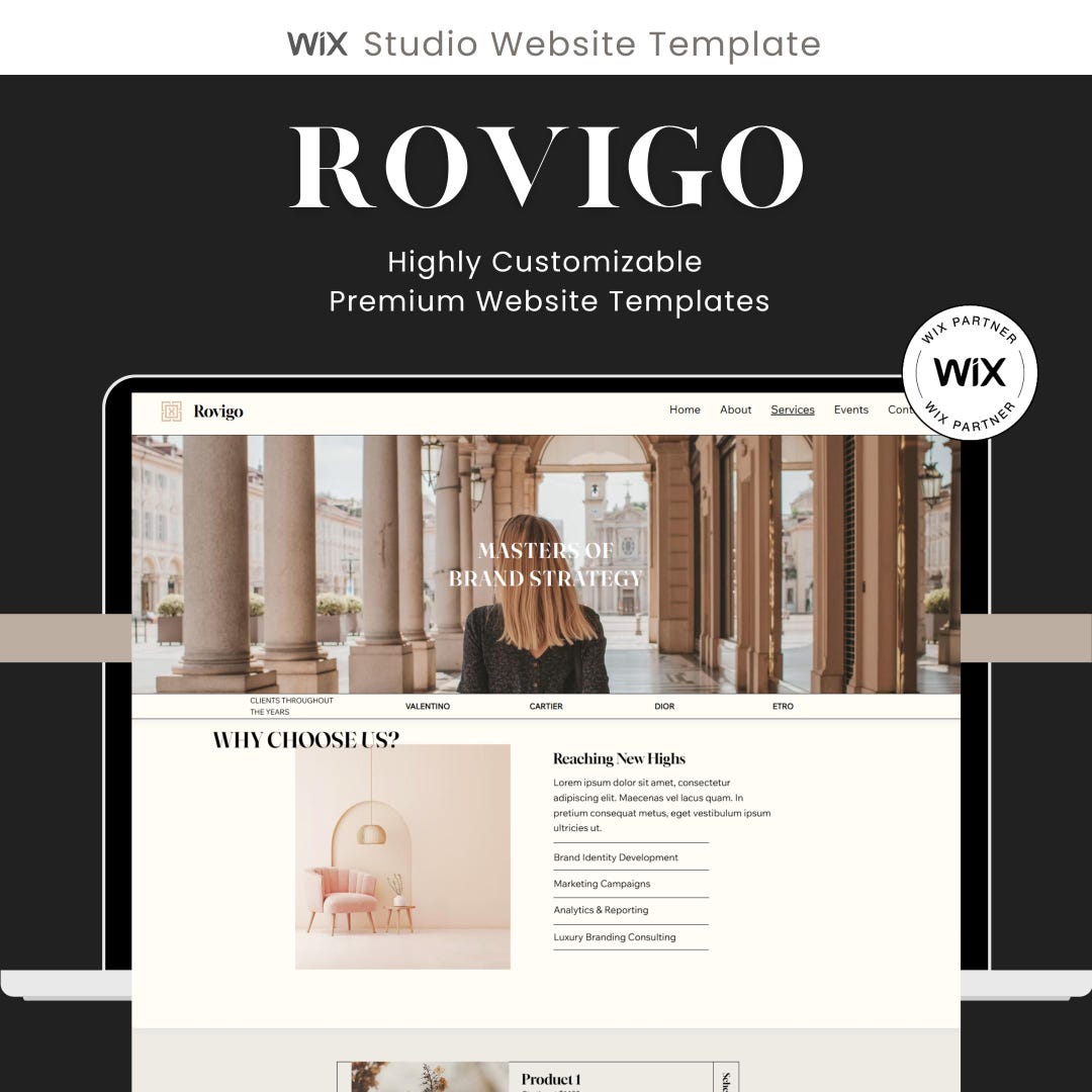 Rovigo Wix Studio Website Template: Modern Minimalist Theme for ...