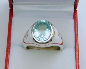 14k solide or jaune 5 mm cabochon NATURELLES Sleeping Beauty Turquoise Ring Taille 7
