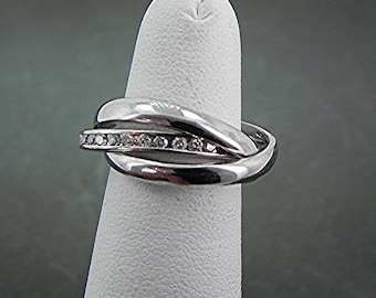 18K Tri color gold rolling Wedding rings 18K white gold with .75 carats of Diamonds MMM