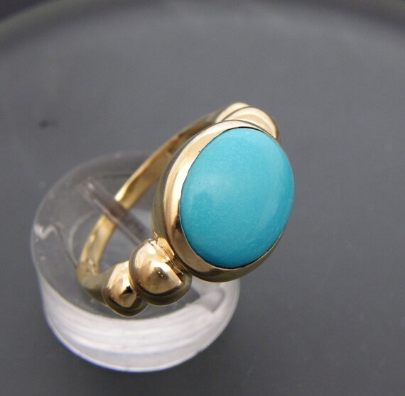 14K White Rose or Yellow Gold 12x10mm Oval Cabochon Turquoise Ring 14K White Rose or Yellow Gold 12x10mm Oval Cabochon Turquoise Ring