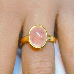 AAA Pink Morganite 22K Gold 11x9mm  4.45  carats Solid gold ring 5 grams  4363 - D